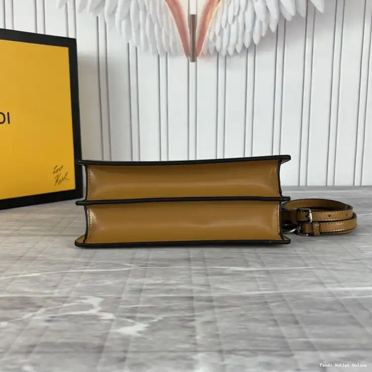 Cheap Leather Cut Fendi Brown Peekaboo Bag In Mini Calf 0615